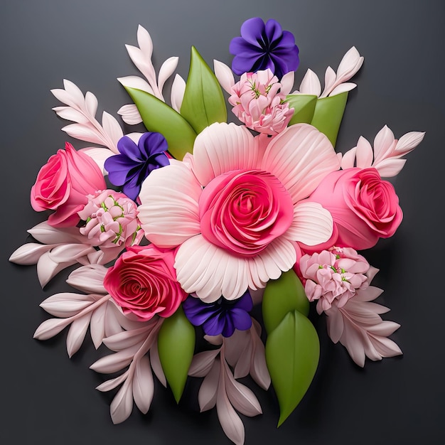 Zdjęcie sublimacja bukietu kwiatowego 3d