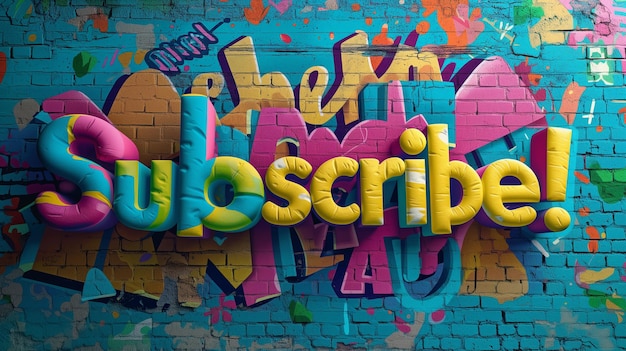 Subskrybuj kolorowy styl graffiti