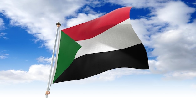 Sudan macha flagą ilustracja 3d