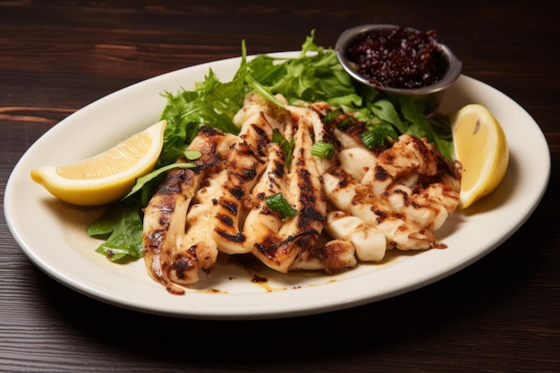 Sukculent Grilled Squid Delight z akcentem z pikantną cytryną AR 32