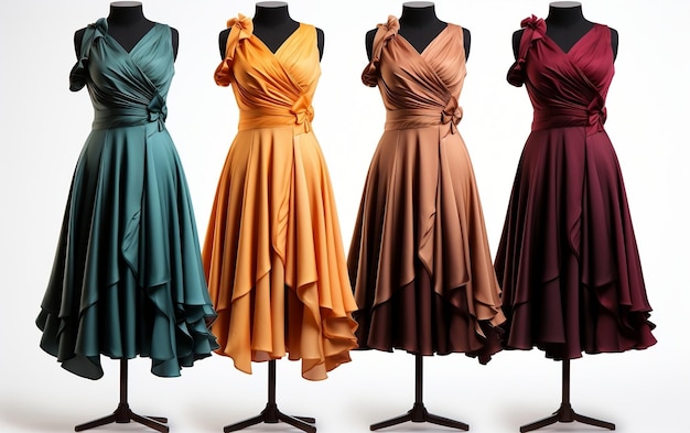 Sukienki wizytowe dla kobiet w różnych kolorach Generative AI