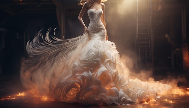Suknia ślubna inspirowana syreną