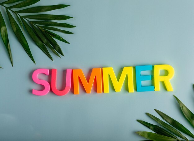 Zdjęcie summer beach elements i summer text effect tło ai wygenerowane