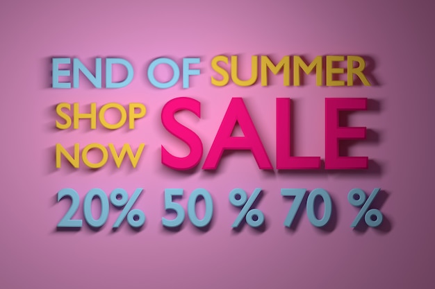 Summer Sale banner z dużymi liczbami procentowymi w żywych.