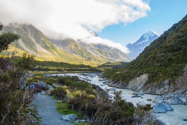 Summertime widok Aoraki Mount Cook National Park