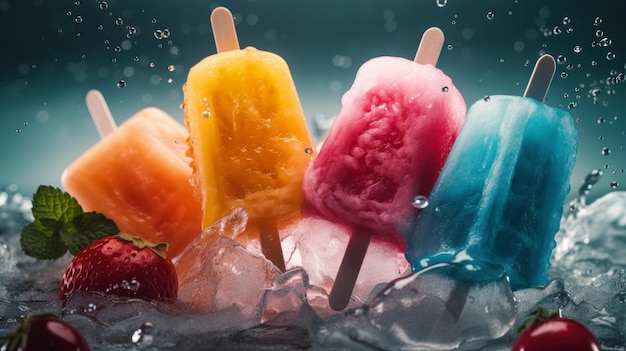 Summery Vibes Pyszne i kolorowe lody i popsicles