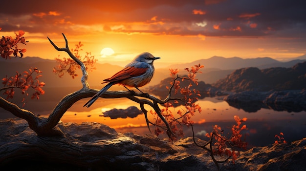 Sunbird surrealistyczna natura abstrakcyjna inspiracja