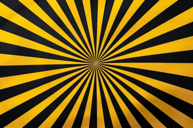 Sunburst Abstract Żółte promienie na czarnym tle Minimalistyczny i płaski projekt