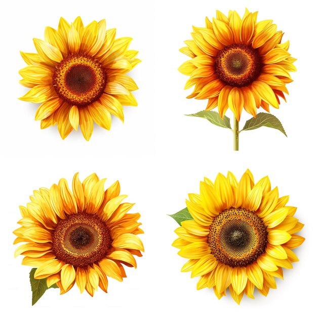 Sunflower clip art izolowane białe tło