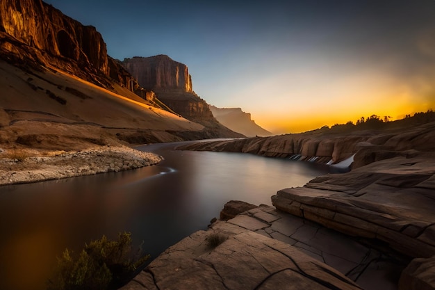 Sunset Moment It039s Horseshoe Bend Grand Canyon Kaktus z widokiem na Park Narodowy