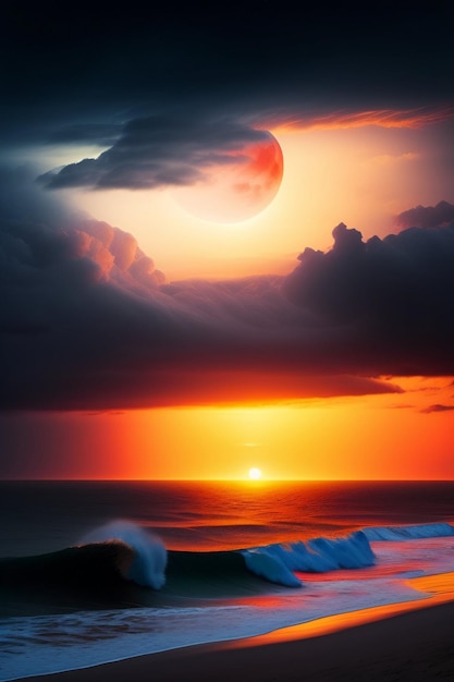 Sunset Reverie Zanurzając się w ponadczasowym spokoju Mrocznego Horyzontu