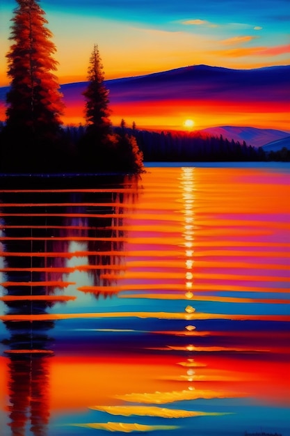 Sunset Reverie Zanurzając się w ponadczasowym spokoju Mrocznego Horyzontu