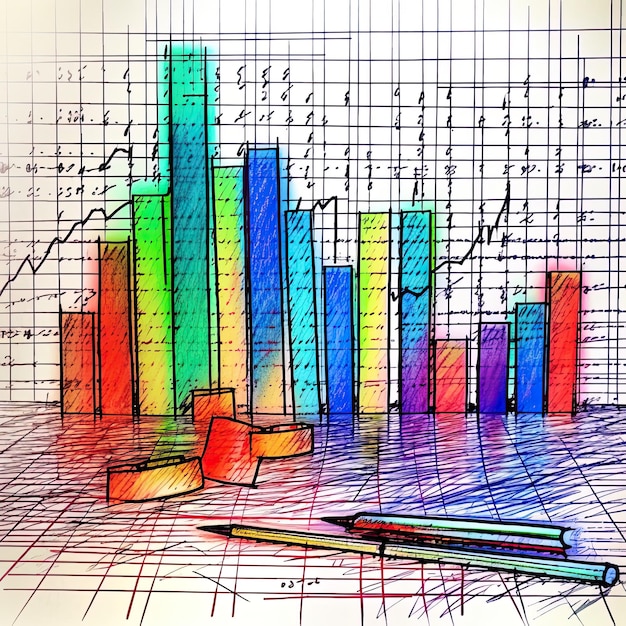 Zdjęcie super fajny wykres słupkowy obserwuj, jak pieniądze rosną i czerpiesz wiele korzyści z malowania