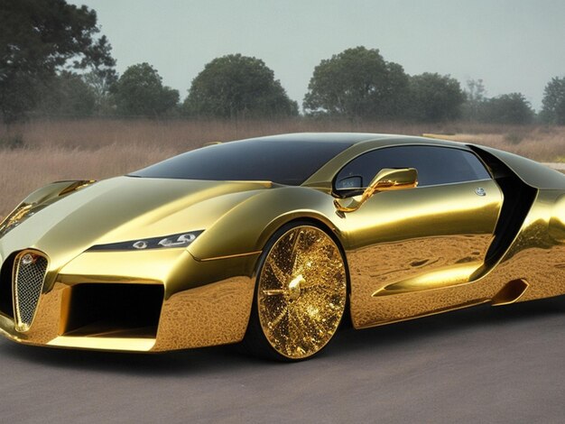 super luksusowy samochód złoty kolor