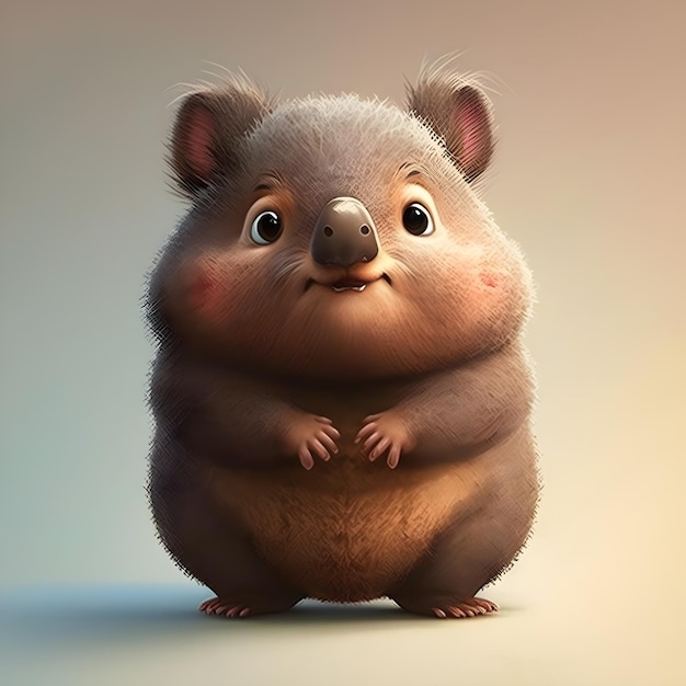Super słodki Wombat w stylu generatywnej ai z kreskówek pixar