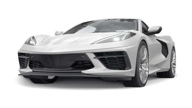 Super sportowy samochód na białym tle. ilustracja 3D.