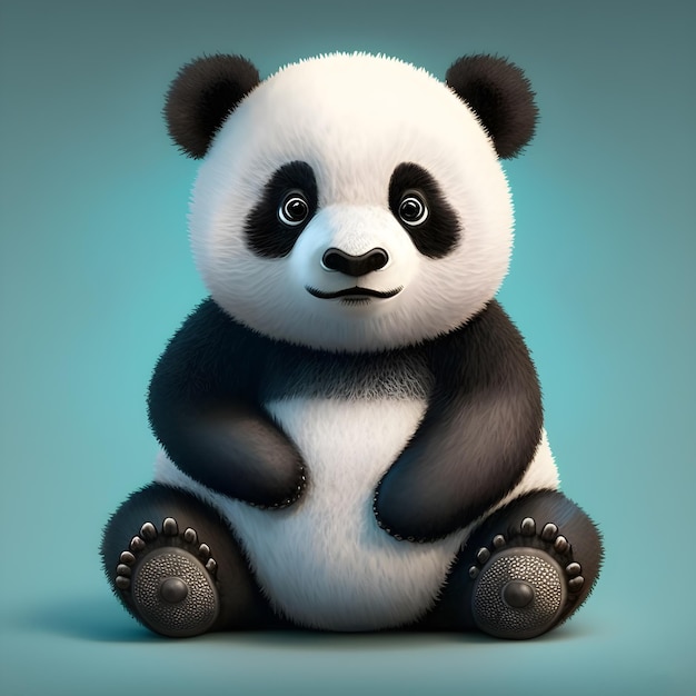 Super urocza mała wielka panda w stylu generatywnej ai z kreskówek pixar