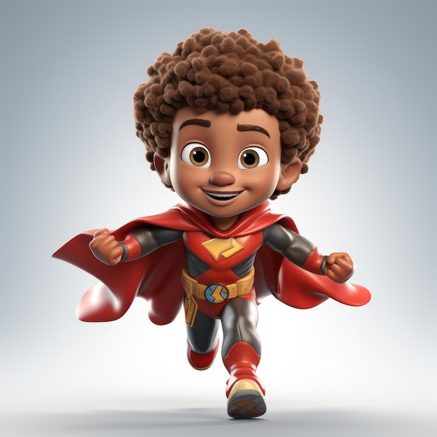 Superheroic Afro Boy 3D renderowane ilustracje