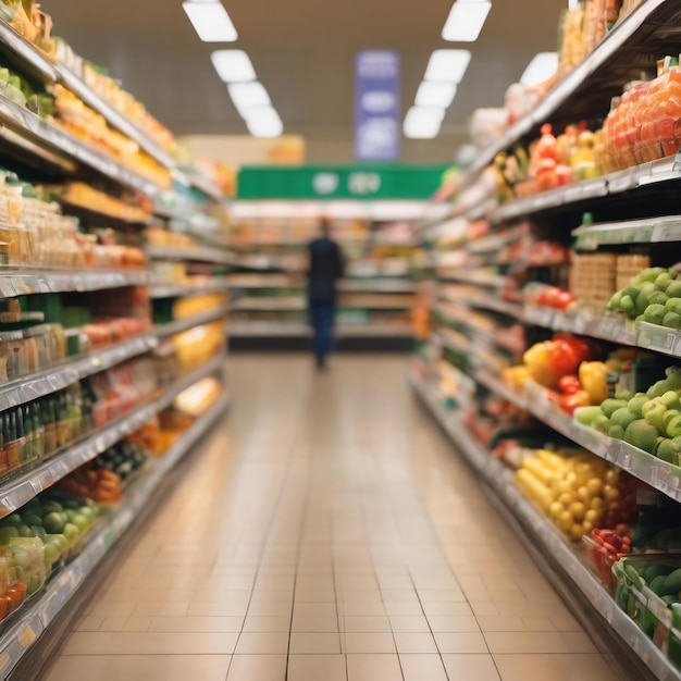 Supermarket rozmyte tło z bokeh