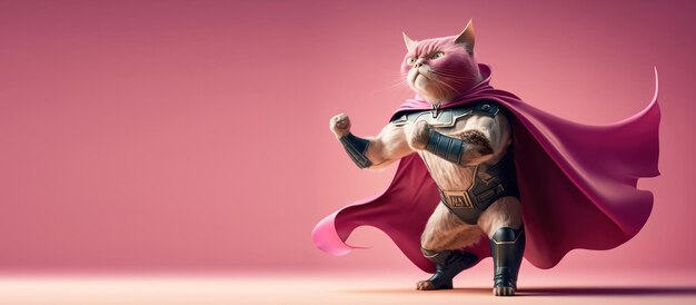 Superpet Cat jako tło superbohatera z miejsca kopiowania Generative Ai