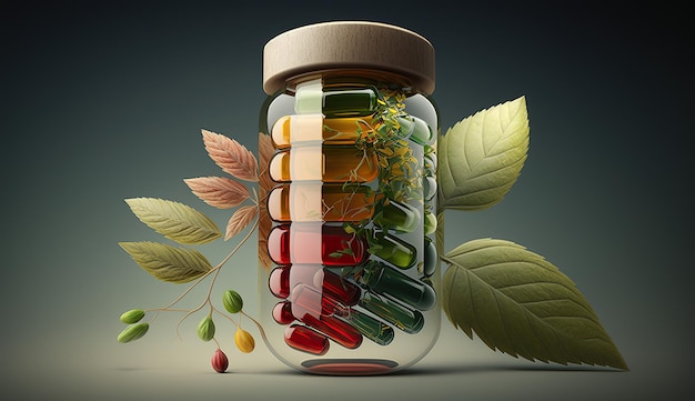 Zdjęcie suplementy diety i witaminy w kapsułkach tabletki