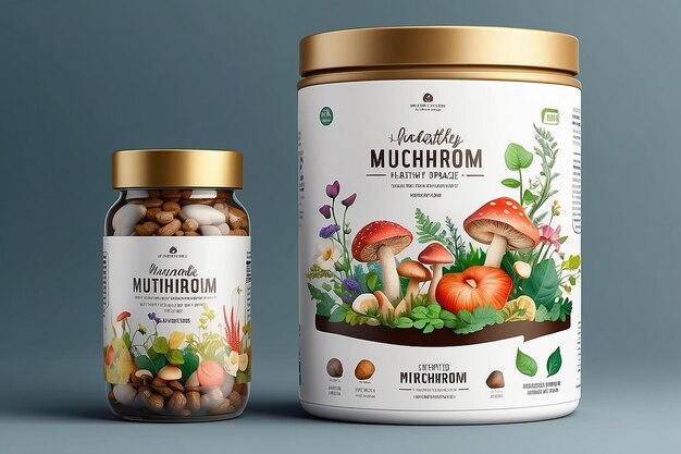 Supplement Food Package Design Template Private Label Mockup projektowania pakietów żywności zdrowej