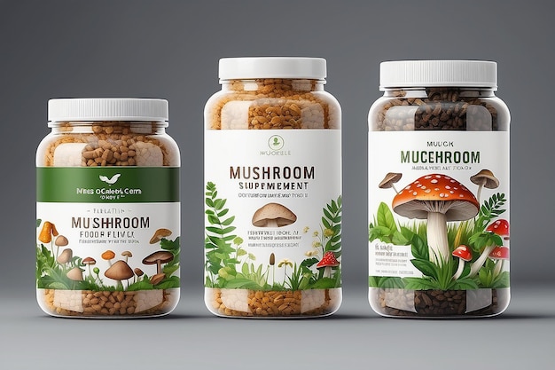 Supplement Food Package Design Template Private Label Mockup projektowania pakietów żywności zdrowej