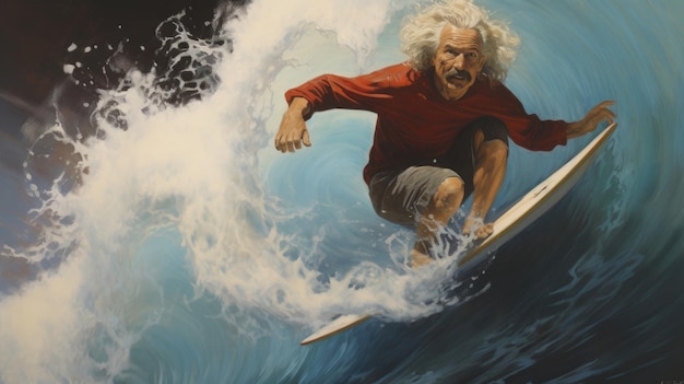 Surf Art Zdjęcie Alberta Einsteina