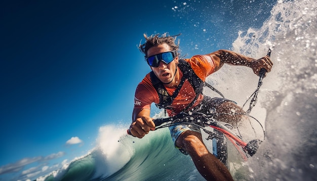 Zdjęcie surf kitesurf paracycling photoshoot in action sport photography