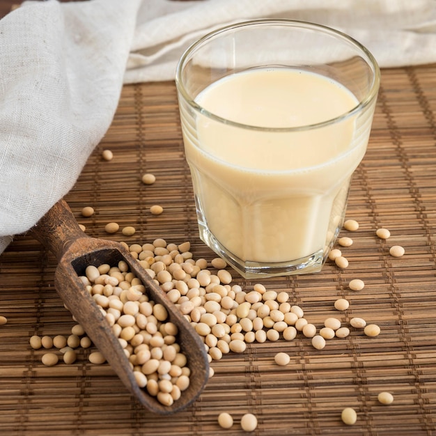 Surowe ziarna soi i produkty sojowe mleko sojowe Alternatywne białko Żywność wegańska