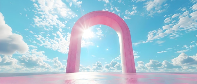 Surreal Skybound Arch Minimalist Dreamscape Koncepcja Surrealistyczny Skybound Arc Minimalistyczny Dreamscape