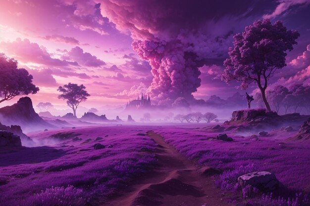 Surrealistyczna tapeta do gier Purple Haze