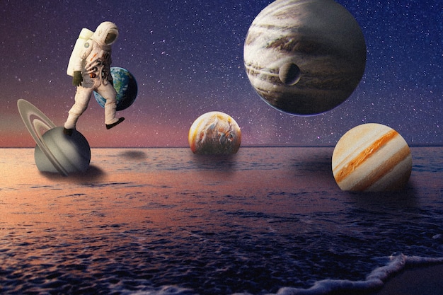 Surrealistyczne kolaże plaży