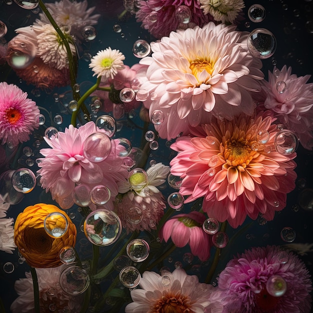 Surrealistyczne zbliżenie wysokiej rozdzielczości hipnotycznych kwiatów