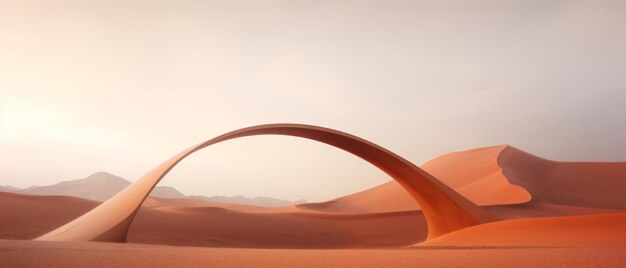 Surrealistyczny łuk nad pustynnymi wydmami