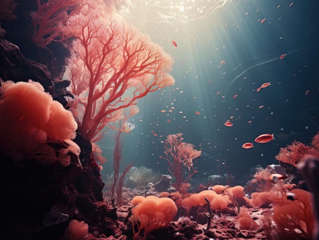 Surrealistyczny podwodny świat pełen tętniących życiem raf koralowych, egzotycznych ryb i hipnotyzującego życia morskiego