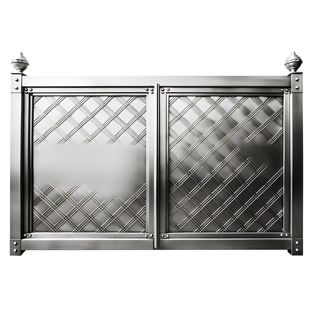 Zdjęcie surrealistyczny styl ślizgowej bramy z nowoczesnym projektem siatki składa się z jednego kreatywnego projektu pomysłu sl