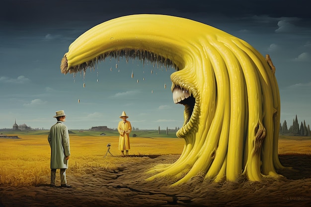 surrealizm człowiek i banan