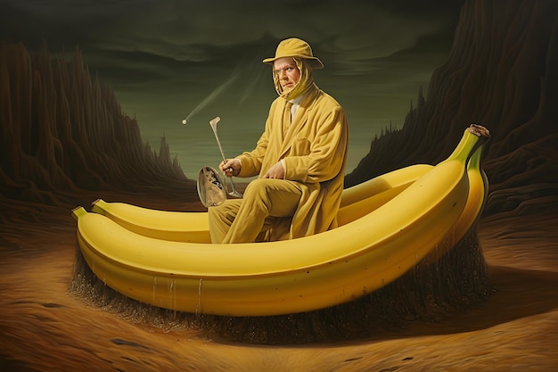 surrealizm człowieka i banana