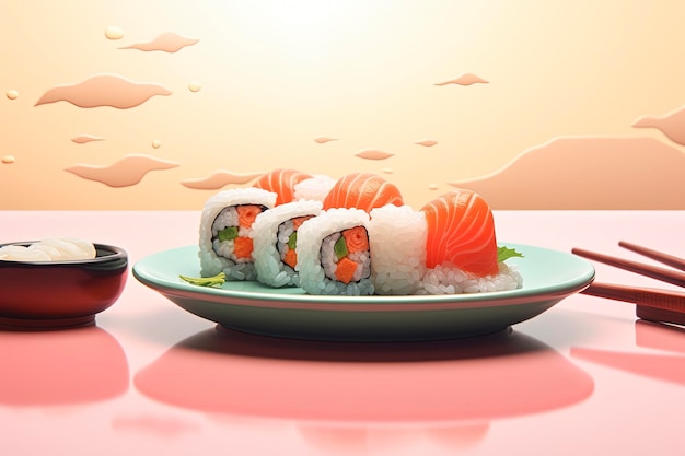 sushi i miejsce na kopię