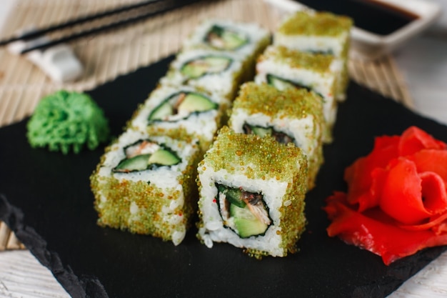 Sushi Japanese Food Rolls Owoce Morza National Maki Restaurant Concept