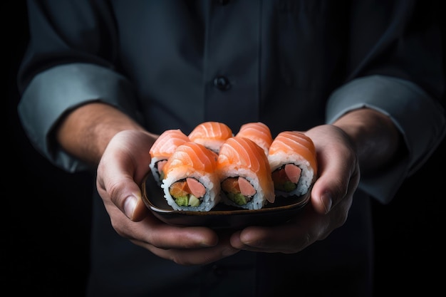 Sushi rolki od profesjonalnego szefa kuchni japońskie przysmaki