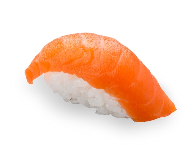 Sushi z łososiem na białym tle Nigiri