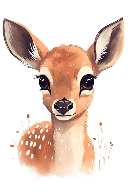 Sweet Baby Deer ilustracja do zaproszeń i scrapbookingu Generative AI