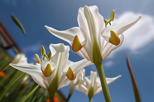 Zdjęcie Świąteczna aranżacja tulipanów lub piękny kwiat tulipanów