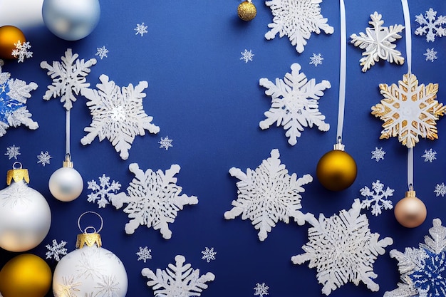 Świąteczna dekoracja płatka śniegu ze złotymi kulkami