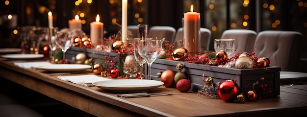 Świąteczna dekoracja stołu jadalnego