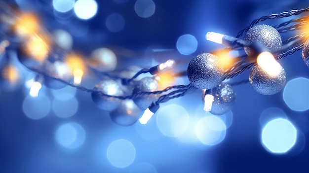 Świąteczna koncepcja oświetlenia i dekoracji na Boże Narodzenie Generacyjna sztuczna inteligencja