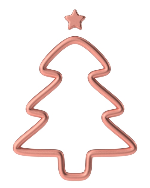 Świąteczna linia sztuki Drzewo Bożego Narodzenia ilustracja 3D