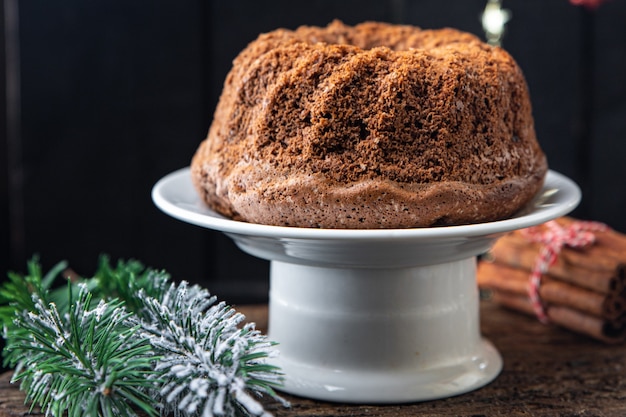 Świąteczne ciasto domowe ciasta słodki deser kartka świąteczna nowy rok biszkopt czekoladowy pikantny